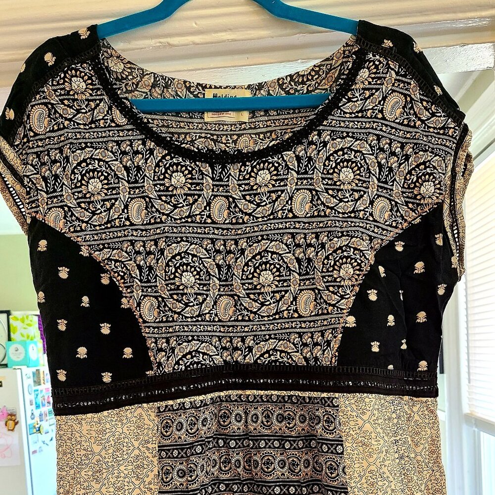 Anthropologie Holding Horses Designer Patchwork Mini Dress, Size L